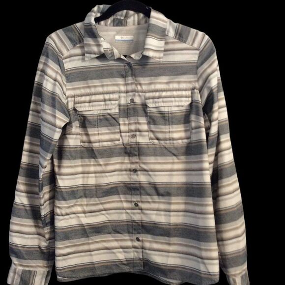 VNC striped Columbia Mens Fishing shirt Large L long sleeve - Picture 1 of 4